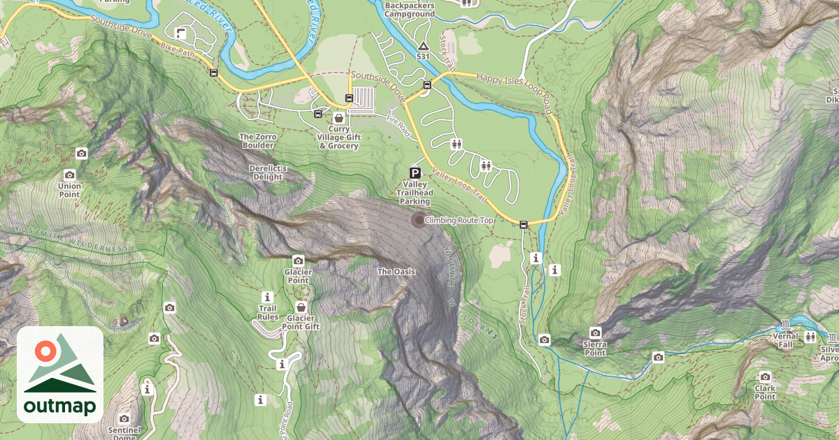 Map of Climbing Route Top