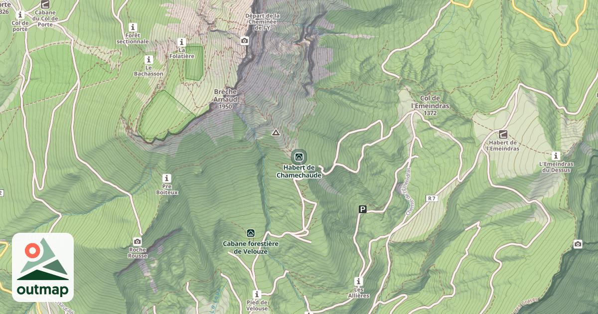 Map of Habert de Chamechaude