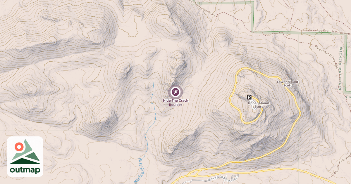 Map of Hide The Crack Boulder