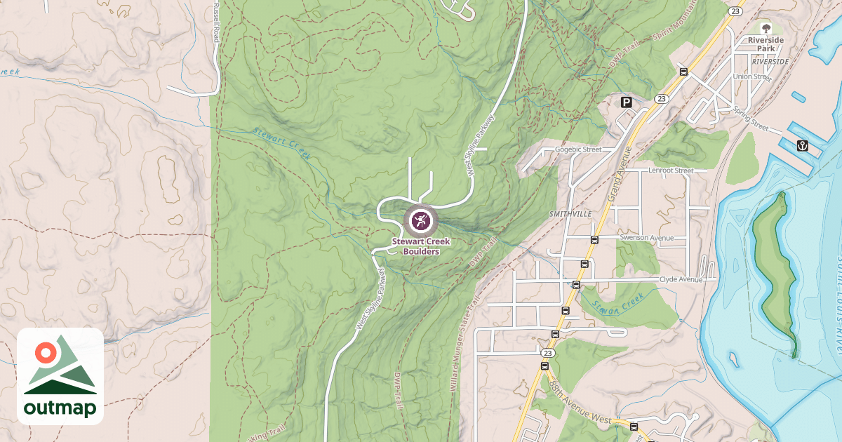 Map of Stewart Creek Boulders