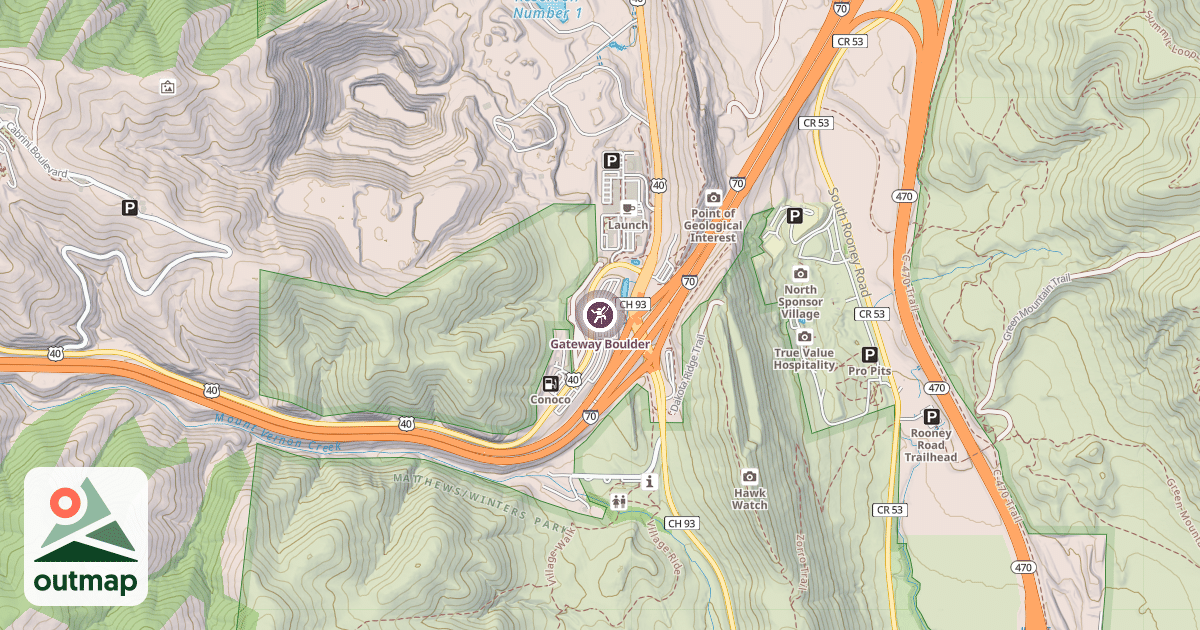 Map of Gateway Boulder