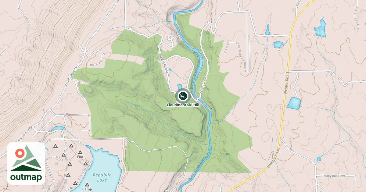 Map of Cloudmont Ski Hill