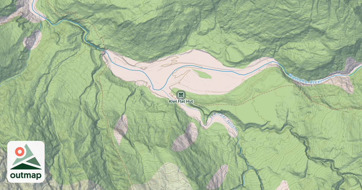 Map of Kiwi Flat Hut