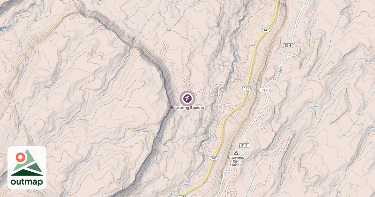 Map of Bedspring Boulder