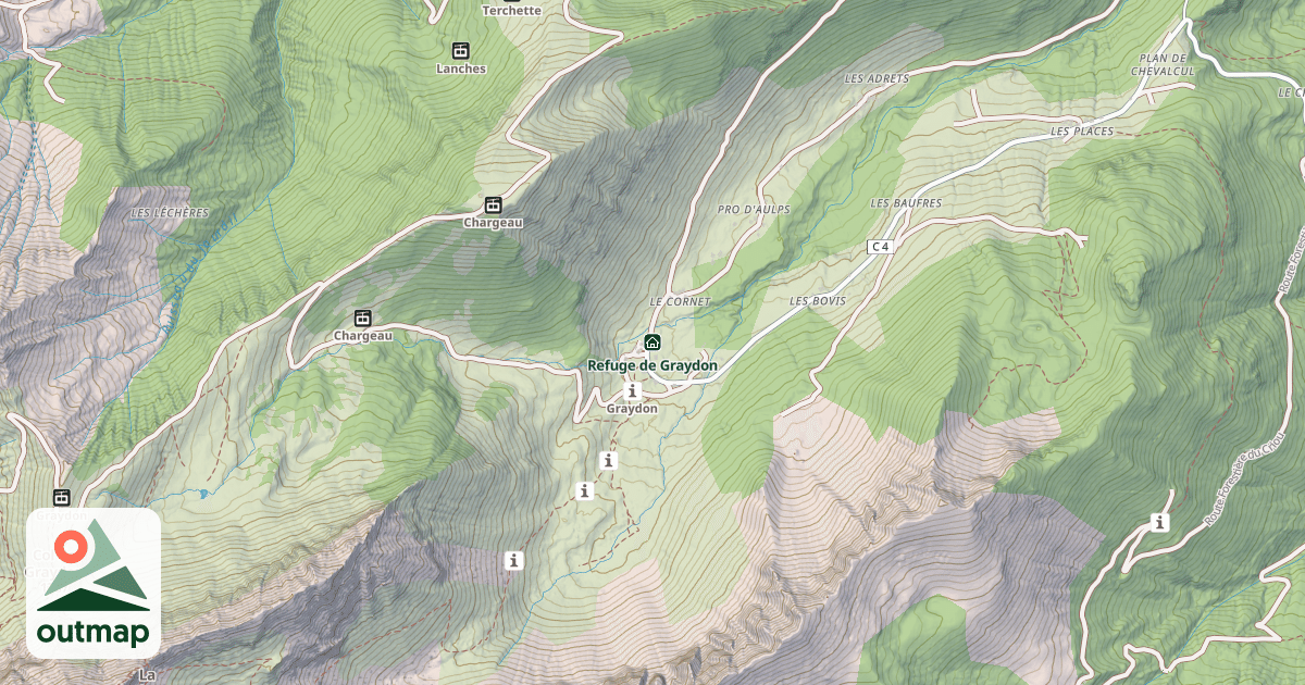 Map of Refuge de Graydon