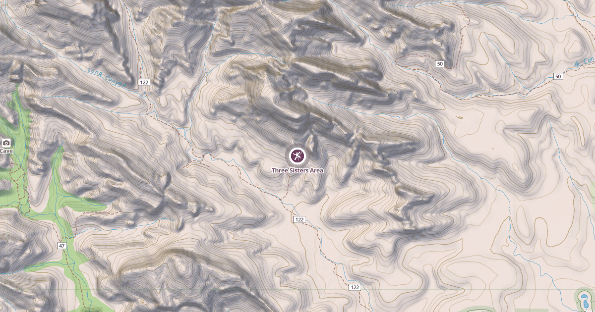 Map preview of Three Sisters Area
