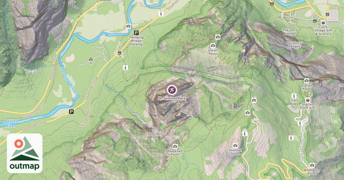 Map of M. Sentinel Rock
