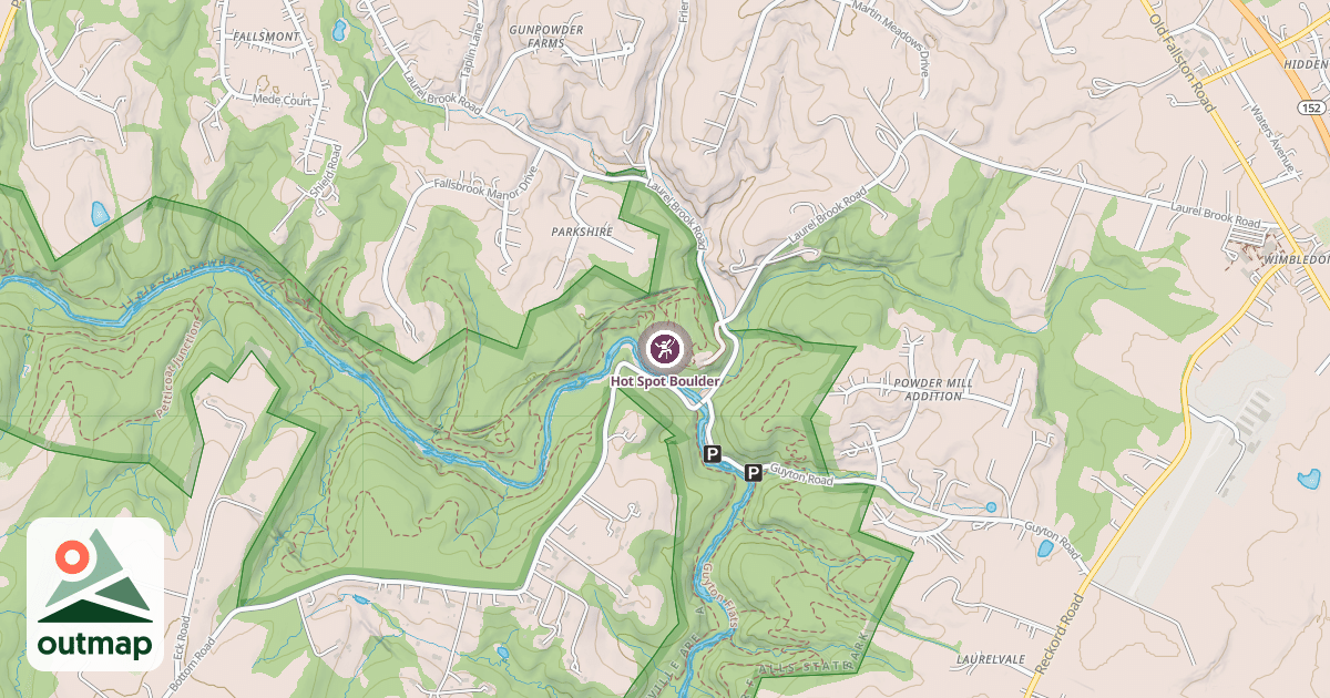 Map of Hot Spot Boulder