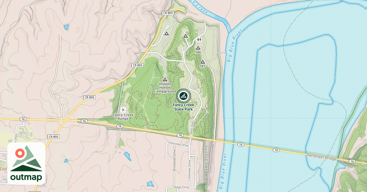 Map of Fancy Creek State Park