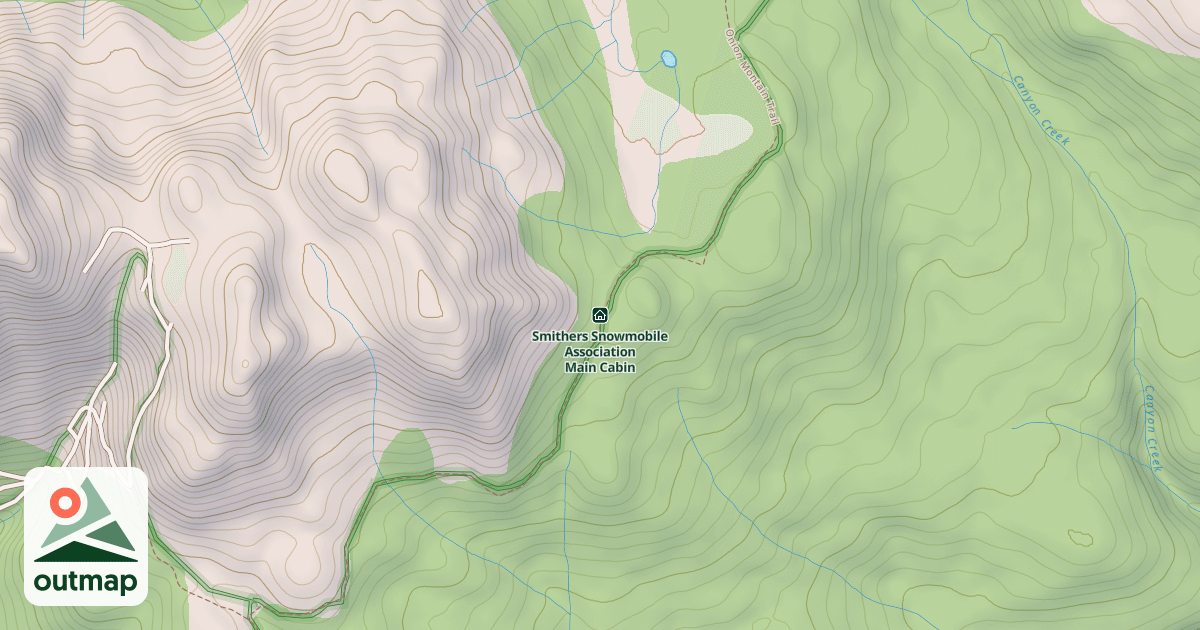 Map of Smithers Snowmobile Association Main Cabin