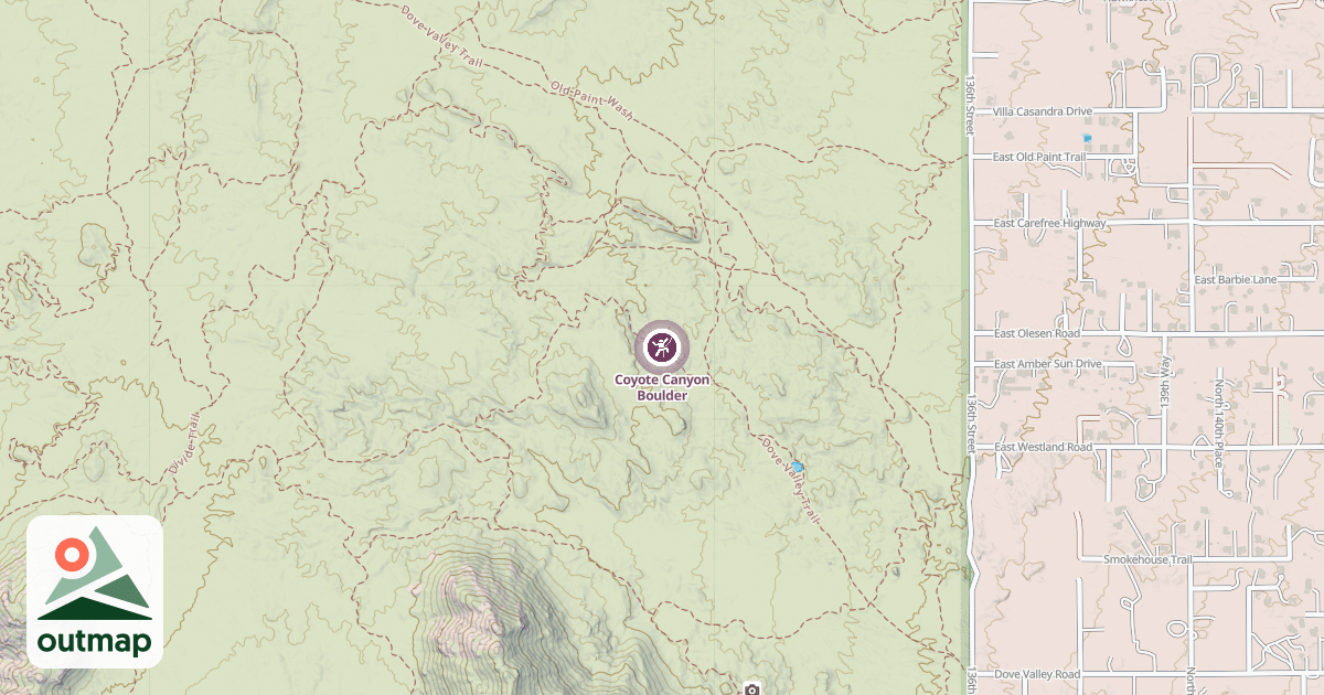 Map of Coyote Canyon Boulder