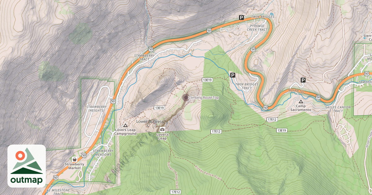 Map of Climbing Route Top