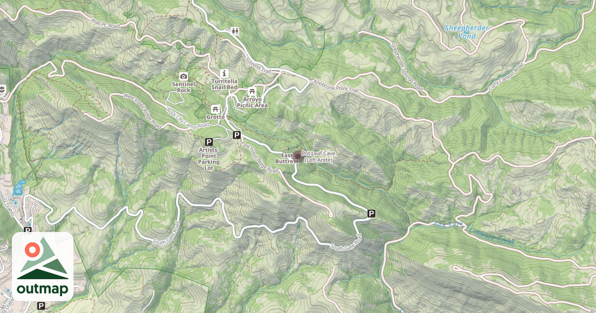 Map of Pot Leaf Cave (Left Arete)