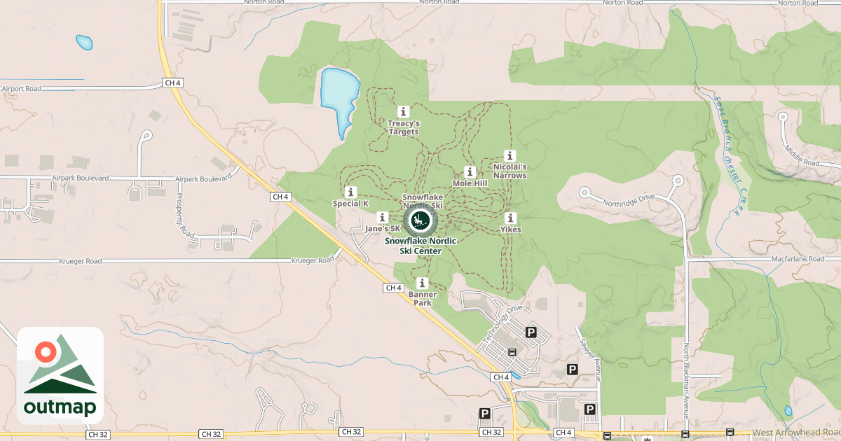 Map of Snowflake Nordic Ski Center