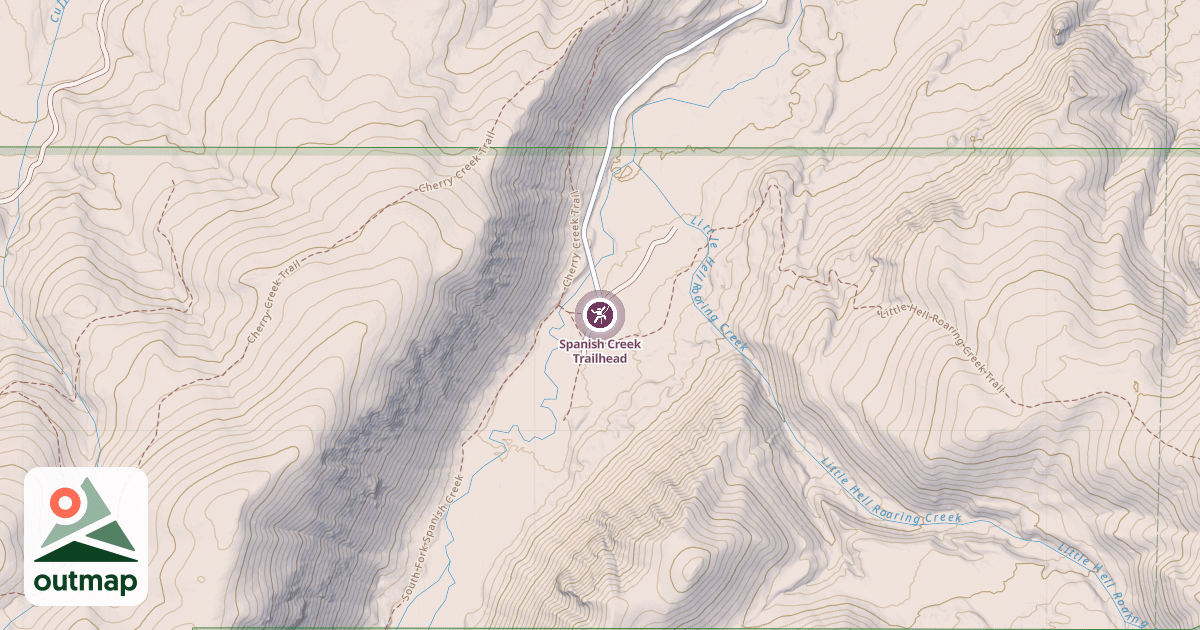 Map of Spanish Creek Trailhead