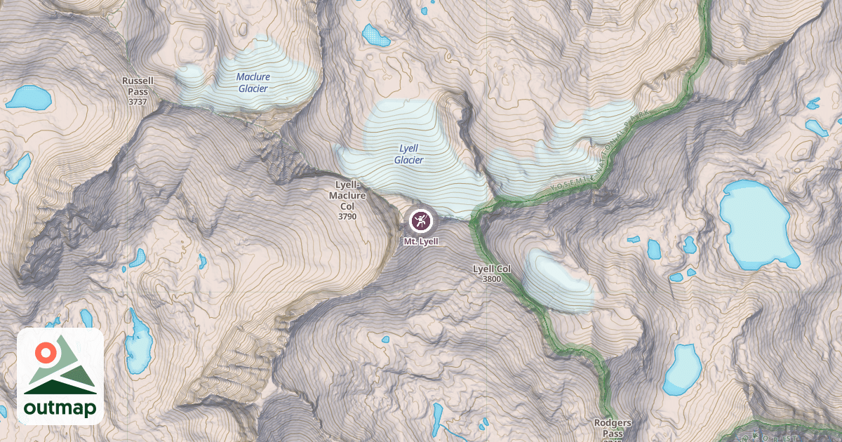 Map of Mt. Lyell