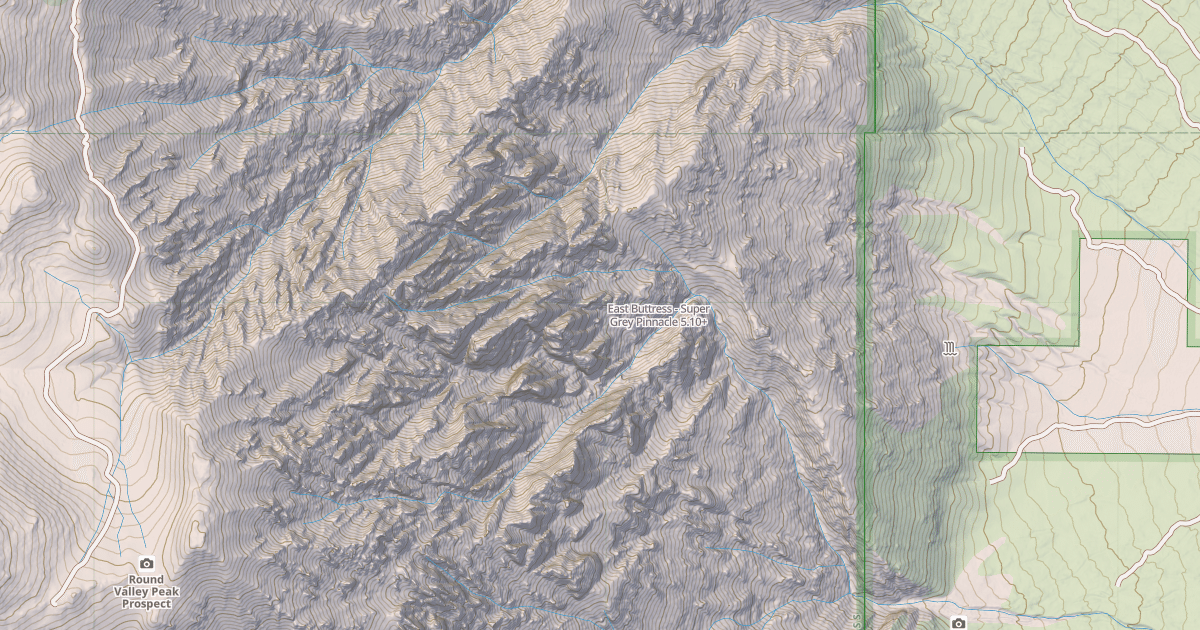 Map preview of East Buttress - Super Grey Pinnacle
