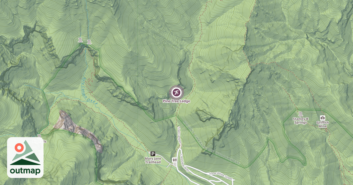 Map of Pine Tree Ledge