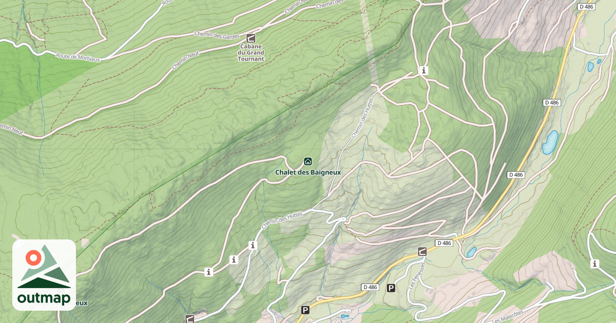 Map of Chalet des Baigneux