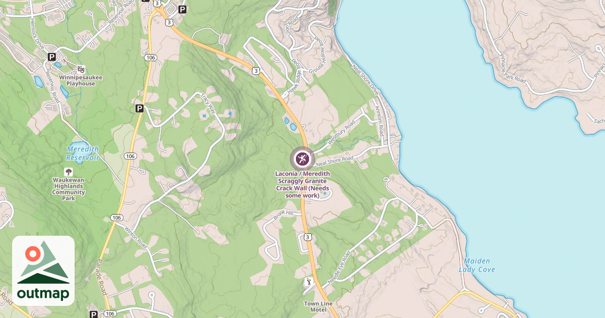 Map of Laconia / Meredith Scraggly Granite Crack Wall (Needs some work)