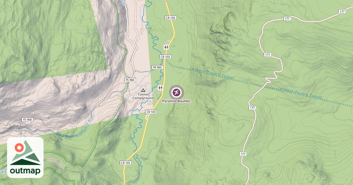 Map of Pyramid Boulder