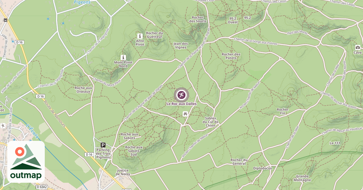Map of Le Roc aux Dalles