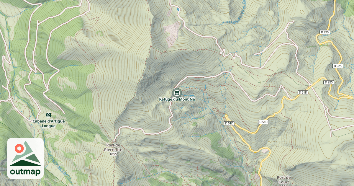Map of Refuge du Mont Né