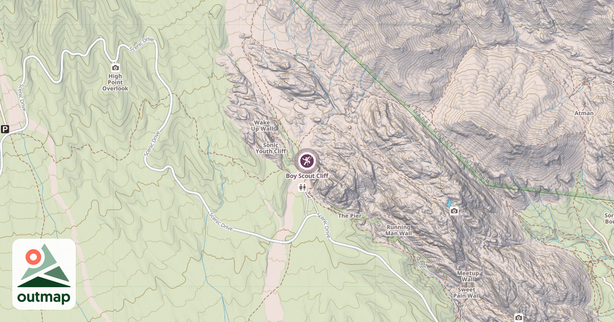Map of Boy Scout Cliff