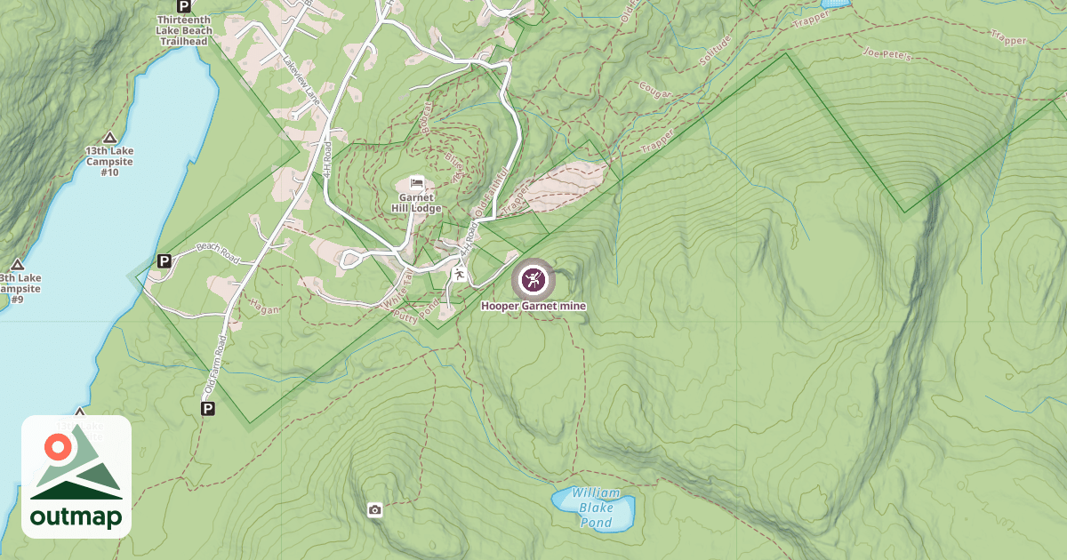 Map of Hooper Garnet mine