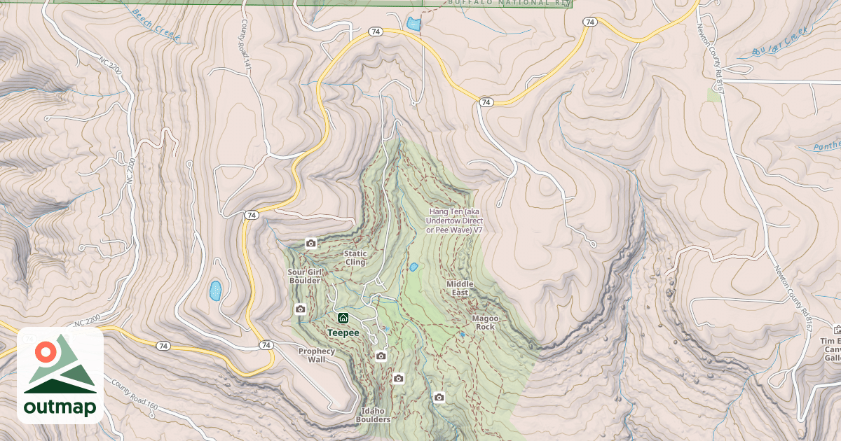 Map of Hang Ten (aka Undertow Direct or Pee Wave)