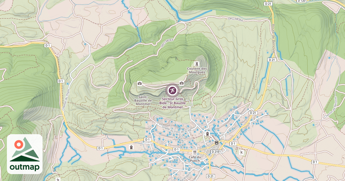 Map of Secteur Gros Bide - St Bauzile de Montmel