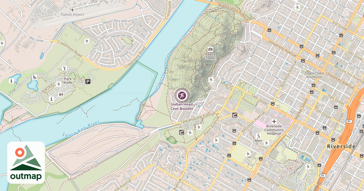 Map of Indian Head Cent Boulder