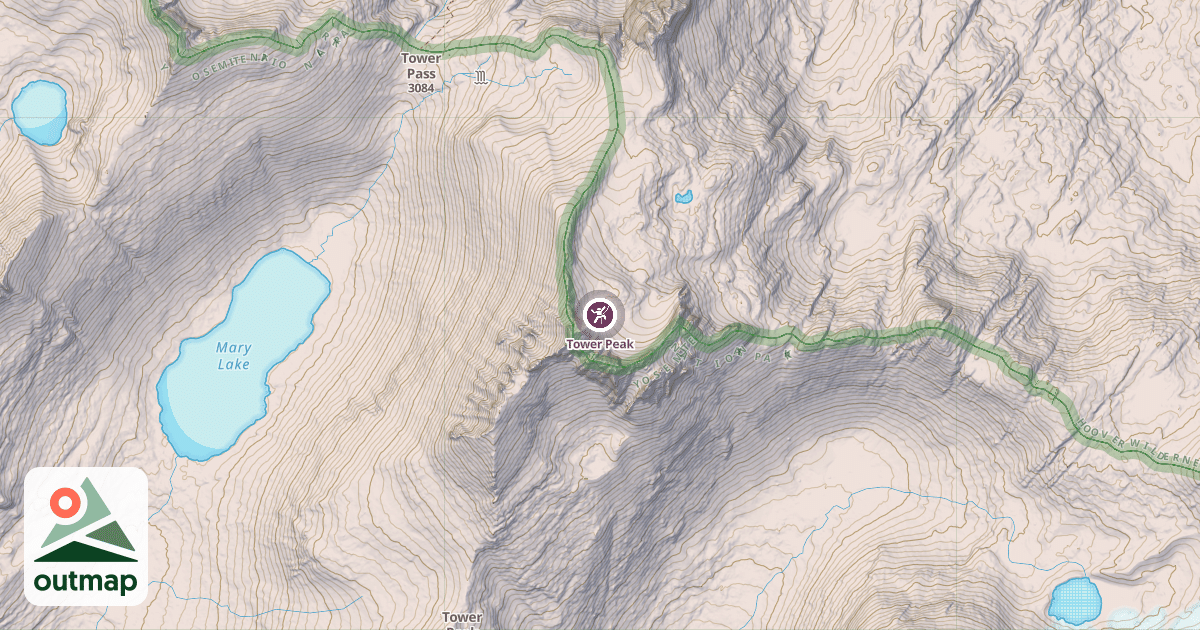Map of Tower Peak