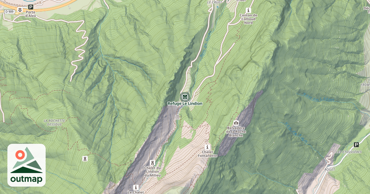 Map of Refuge Le Lindion