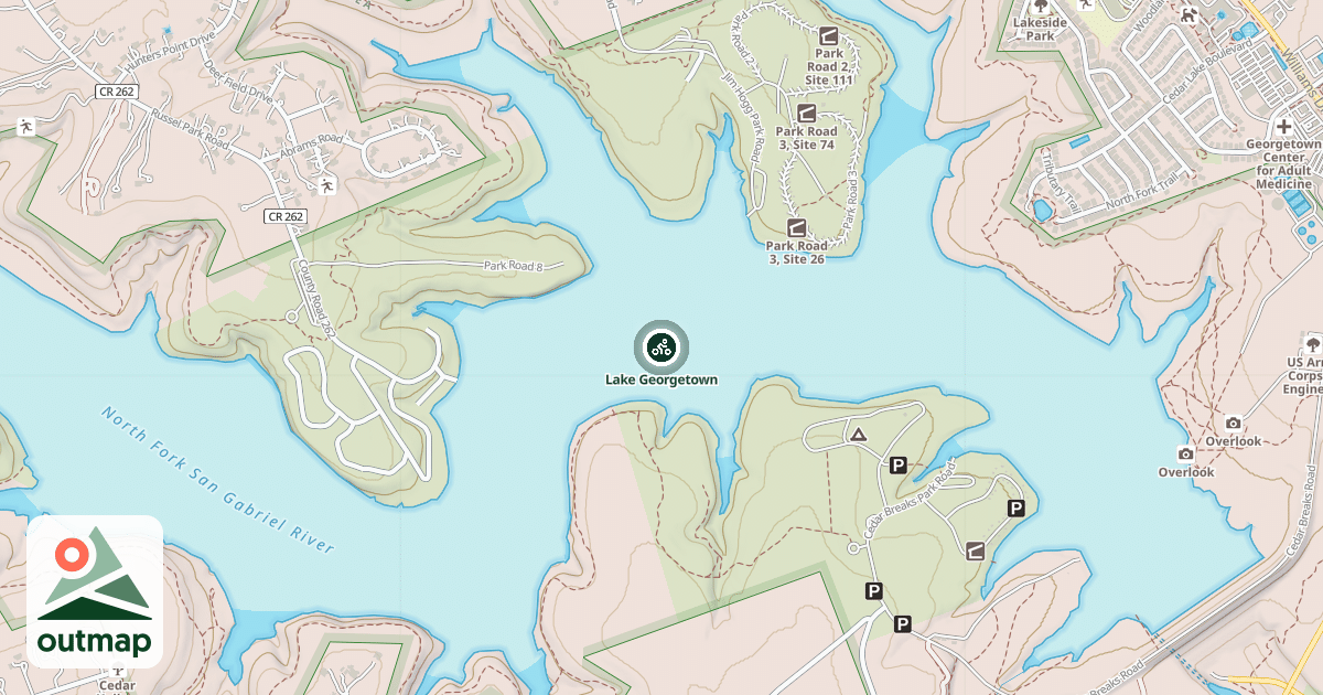 Map of Lake Georgetown