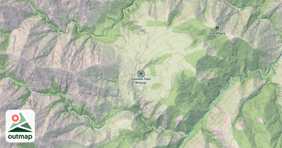 Map of Kaweka Flats Bivouac