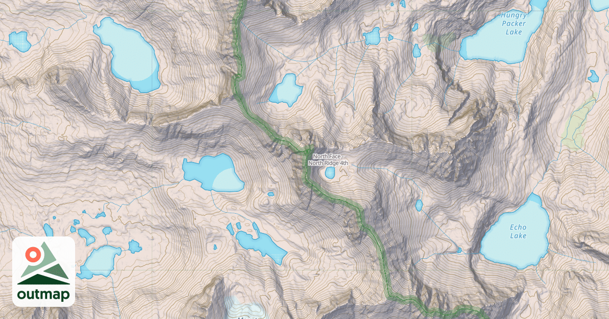 Map of North Face - North Ridge