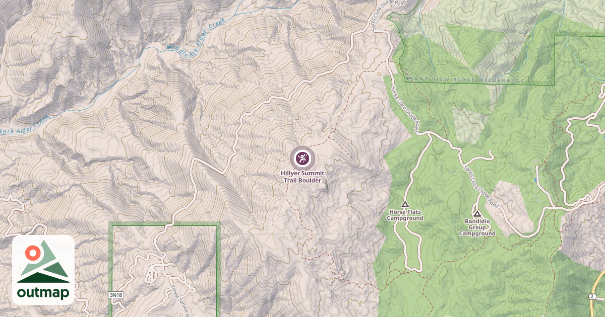 Map of Hillyer Summit Trail Boulder