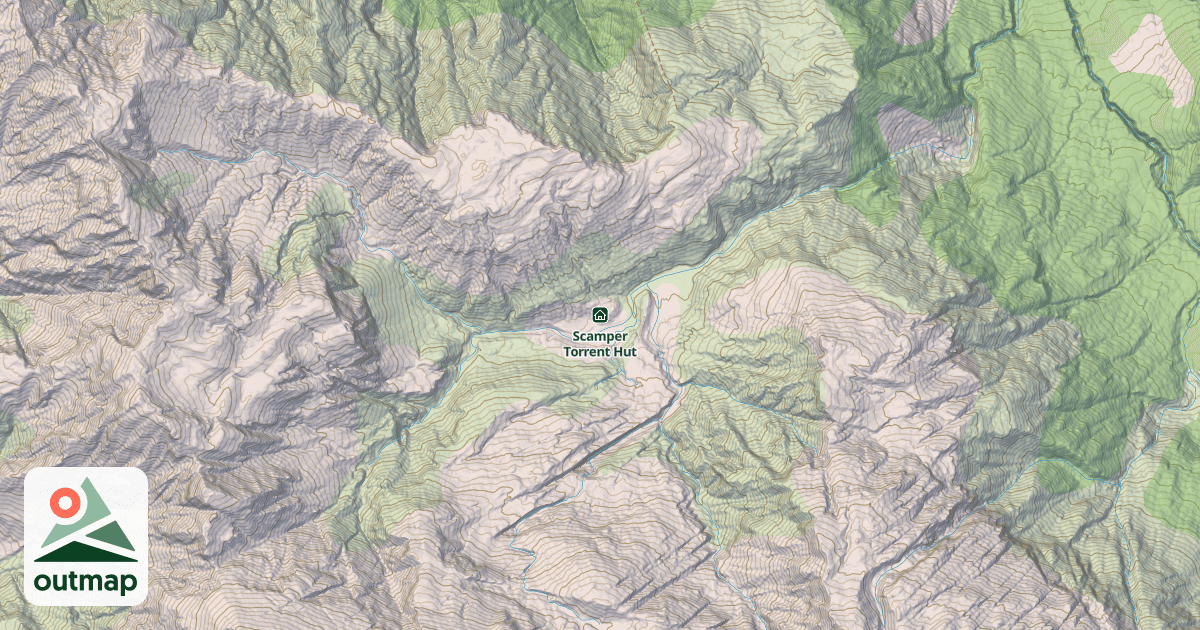 Map of Scamper Torrent Hut