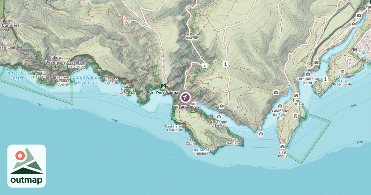 Map of Les Sans Soucis