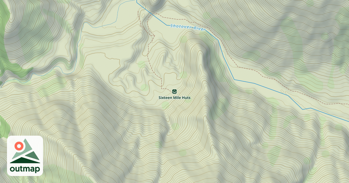 Map of Sixteen Mile Huts