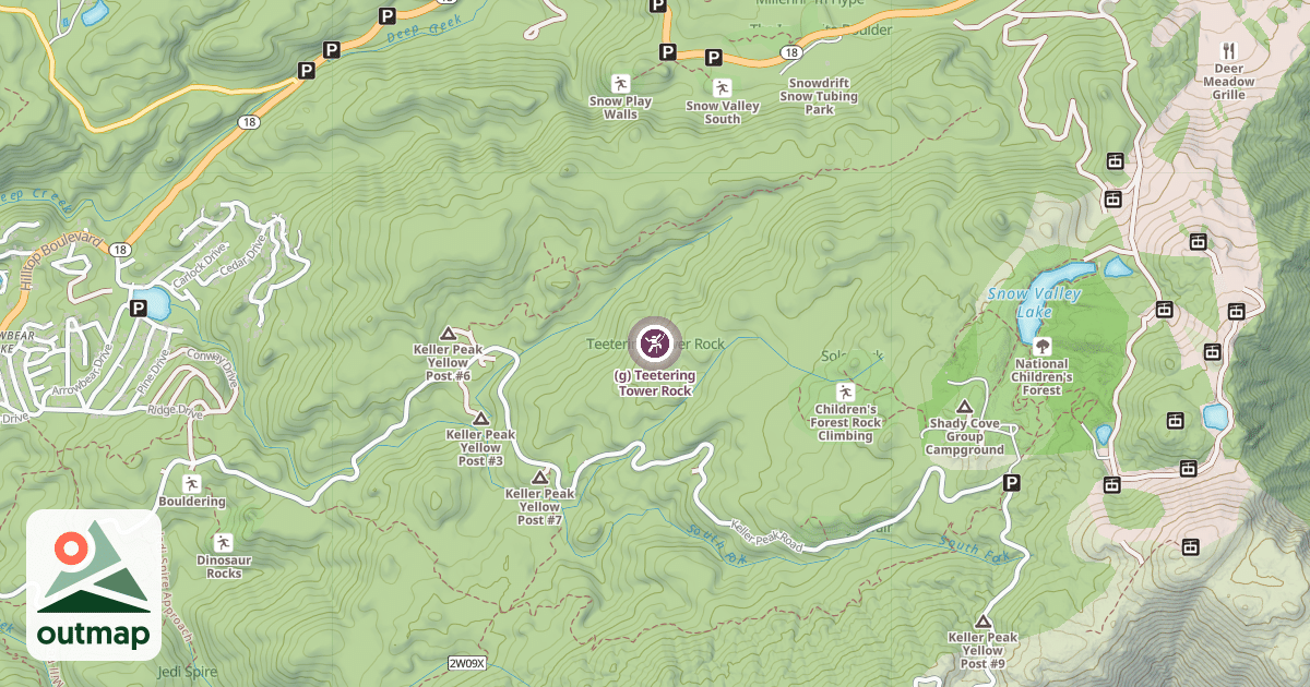 Map of (g) Teetering Tower Rock