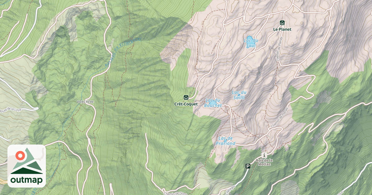 Map of Crêt-Coquet
