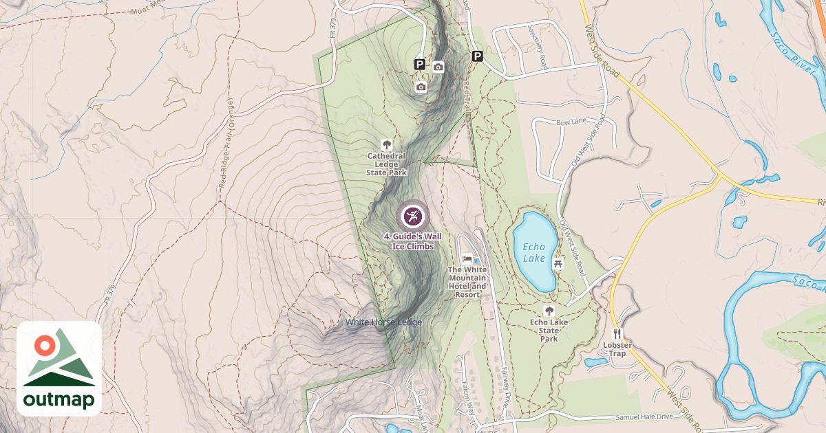 Map of 4. Guide's Wall Ice Climbs