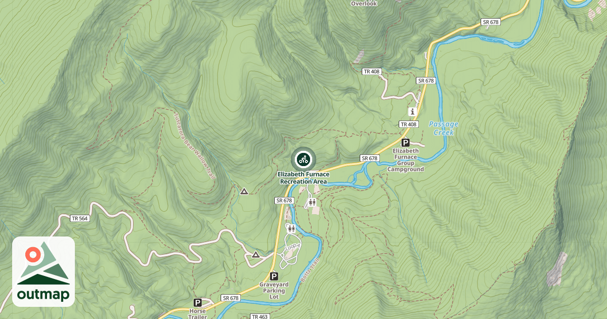 Map of Elizabeth Furnace Recreation Area