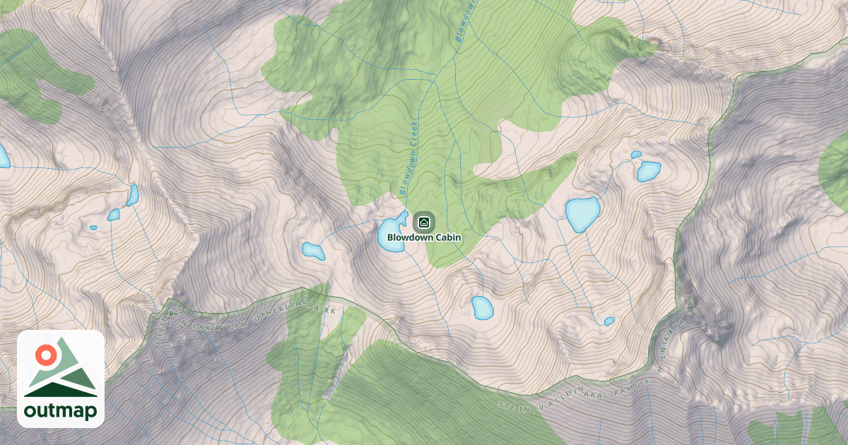 Map of Blowdown Cabin