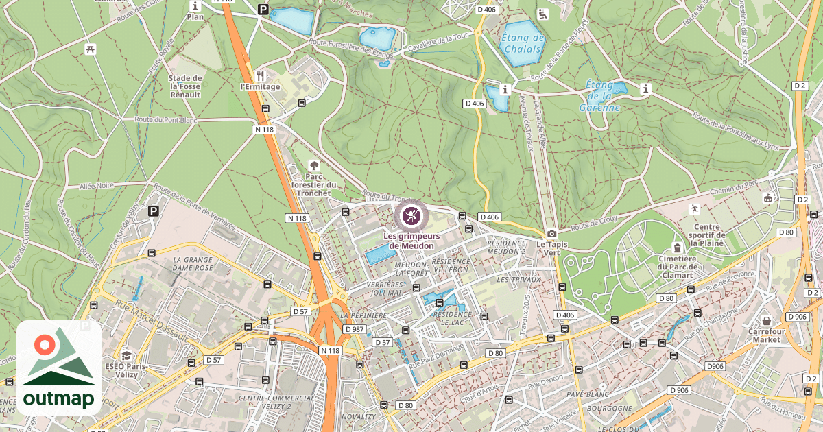 Map of Les grimpeurs de Meudon