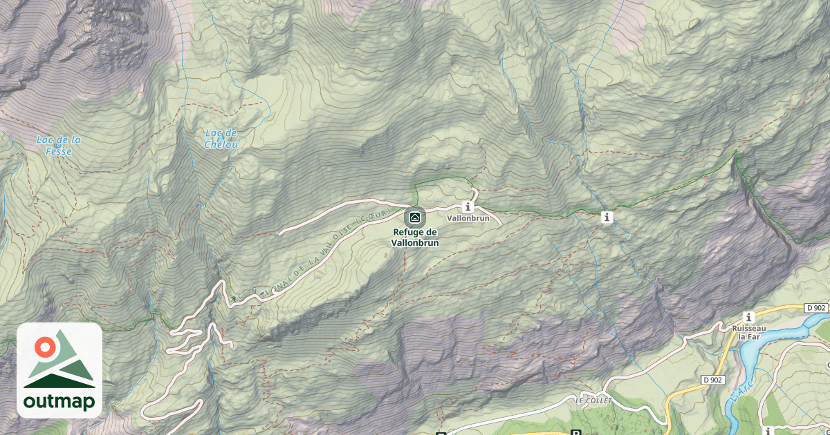 Map of Refuge de Vallonbrun
