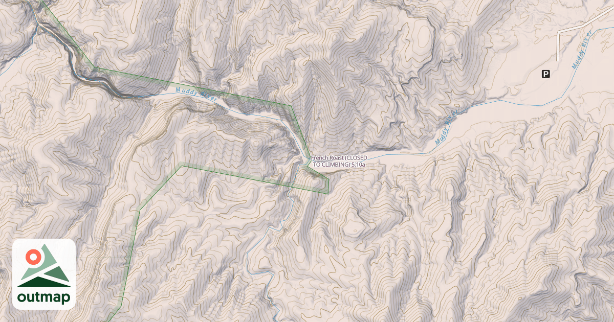 Map of French Roast (CLOSED TO CLIMBING)