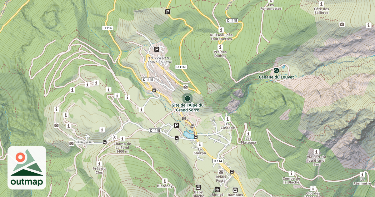 Map of Gite de l'Alpe du Grand Serre